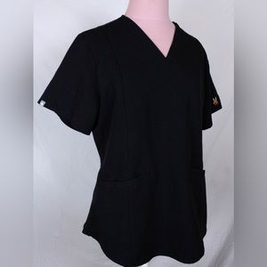 Figs Black Scrub Top